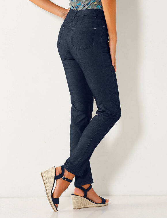 Pantalon stretch coutures affinantes (marine)