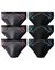 Gesloten slip met hoge taille - set van 6 (zwart + grijs)