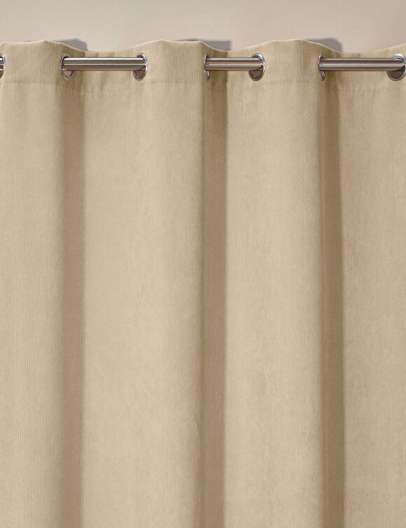 Rideau velours c&ocirc;tel&eacute; (beige)