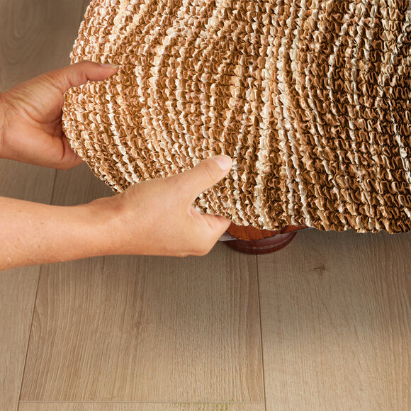 Housse bi-extensible microfibre imprimé vagues pour fauteuil et canapé (chocolat)