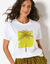 T-shirt col rond imprim&eacute; palmier, volume loose (wit / anijs)