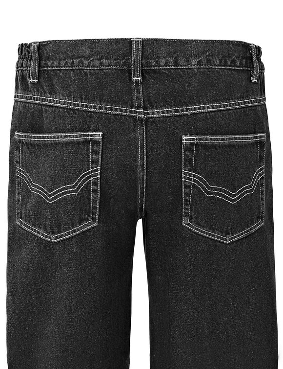 Jean ceinture élastiquée côtés - entrej. 82 cm (black)