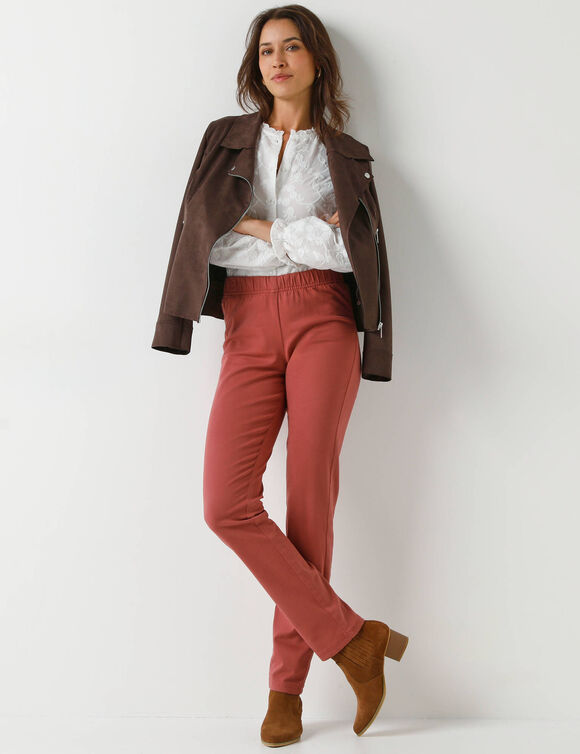 Pantalon sculptant, ceinture ventre plat (terracotta)