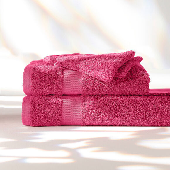 Collection serviettes de bain unies - coton modal 500 g/m&sup2; (framboise)