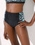 Bikinislip met hoge taille Upala (zwart / turkoois)