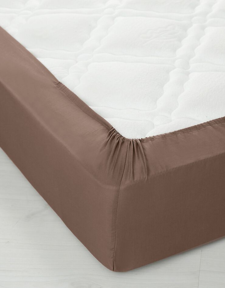 Linge de lit uni coton (taupe)