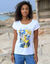 T-shirt met geplaatste print (wit / geel)