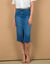 Rechte jeansrok met split (stone used)