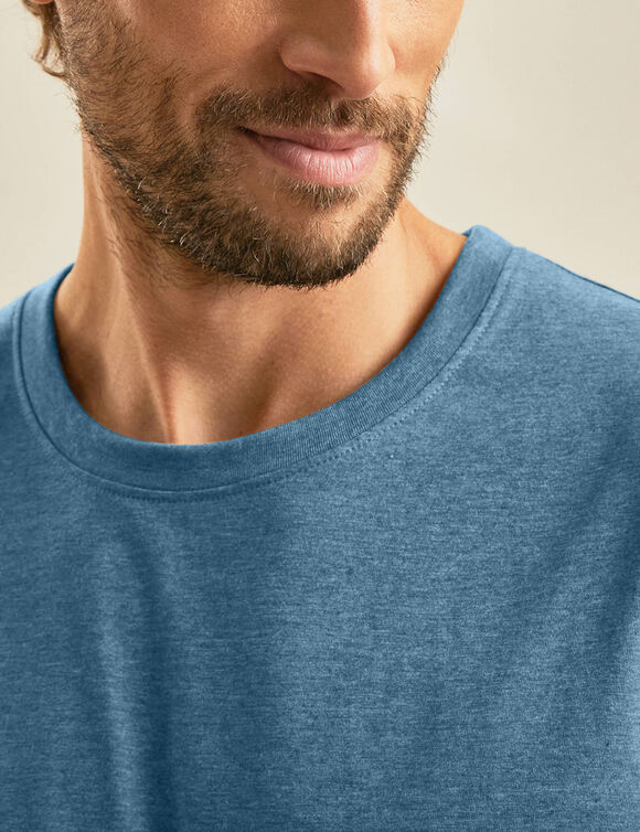 T-shirt col rond manches courtes - lot de 3 (ch azur + tilleul + vert)