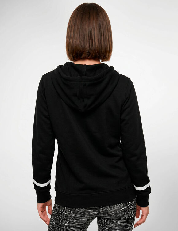 Veste bicolore zipp&eacute;e molleton gratt&eacute; (noir / blanc)