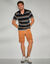 Stretchbermuda met 5 zakken, elastische tailleband opzij (karamel)
