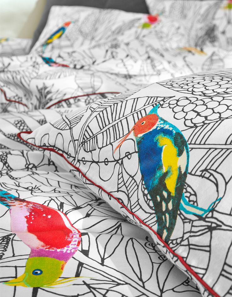 Linge de lit Diana en coton à motifs feuillage et oiseaux, blanc Linge de lit Diana en coton à motifs feuillage et oiseaux, blanc, hi-res image number 6