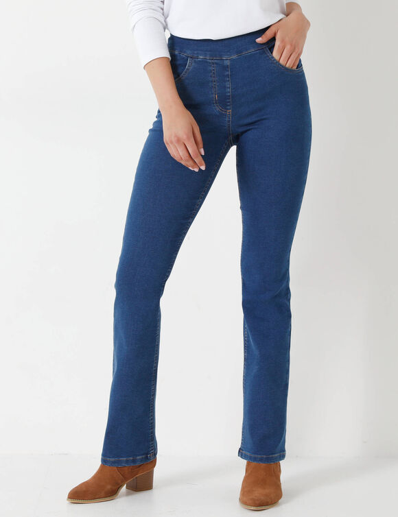 Ultracomfortabele bootcut jeans, kleine lengte (stone)