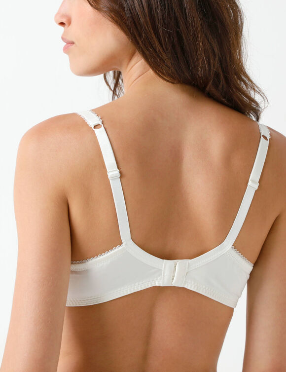 Soutien-gorge dentelle bicolore C&eacute;line -  avec armatures (ivoire)