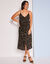 Caraco met grafische print, viscose (kaki / zwart)