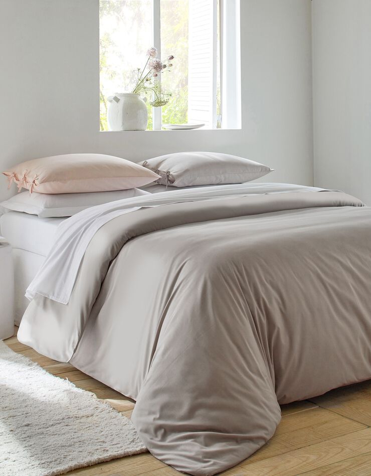 Linge de lit uni percale (taupe)