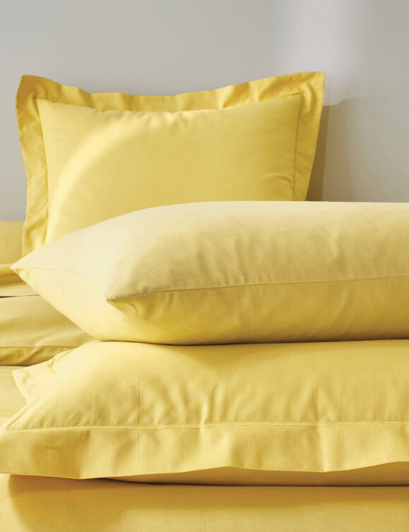 Linge de lit uni - coton 57 fils/cm&sup2; (jaune verveine)