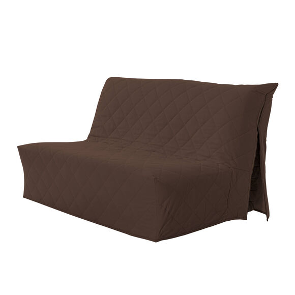 BZ-hoes van effen gematelasseerd Bachette-katoen (chocolade)