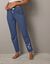 Pantalon imprimé bucolique placé - coton jersey (ardoise)