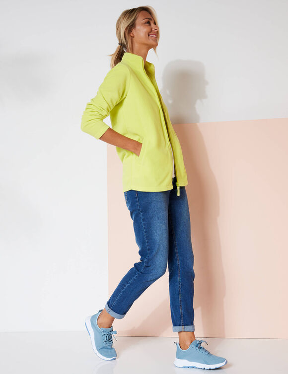 Veste polaire zippée manches longues (anis)