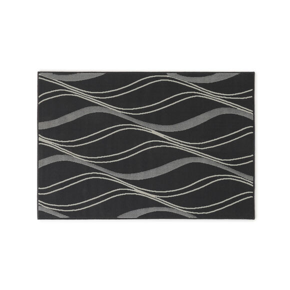 Tapis d&eacute;coratif motif vagues (gris)