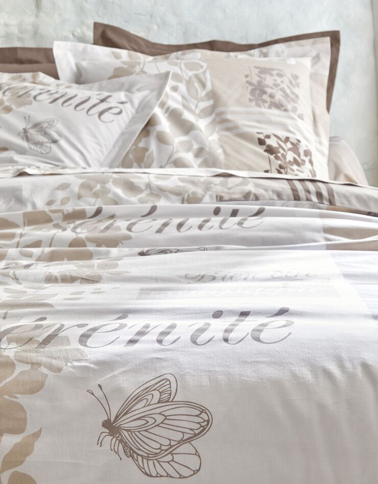 Bedlinnen Séverine in katoen met natuurprint (beige)