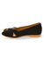 Ballerines à bout ouvert en cuir (noir)