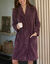 Robe de chambre maille polaire col ch&acirc;le - Longueur 95 cm (taupe)