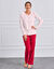Pyjama polaire imprim&eacute; pois toucher peluche manches longues (cerise pois)