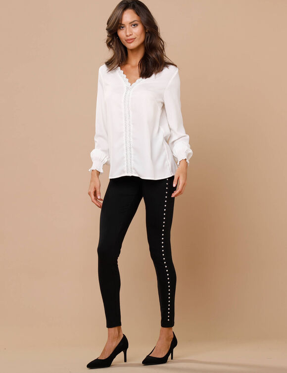 Legging met sierspijkers (zwart)