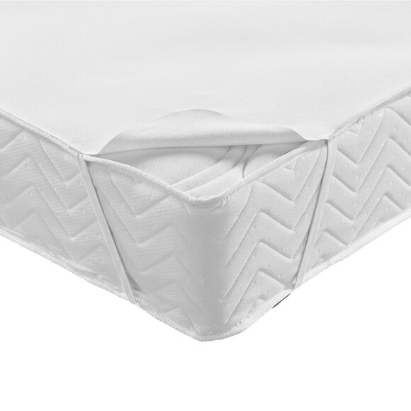 Matrasbeschermer in absorberend molton 200 g/m2, vlak model (wit)