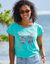 T-shirt imprimé placé "papillon" (lagon)