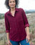 Chemise en velours c&ocirc;tel&eacute; (prune)
