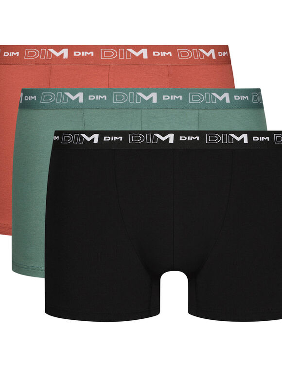 Shorty - set van 3 (zwart + groen + steenrood)