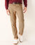Rechte broek in fijngeribd velours, 5 zakken (beige)