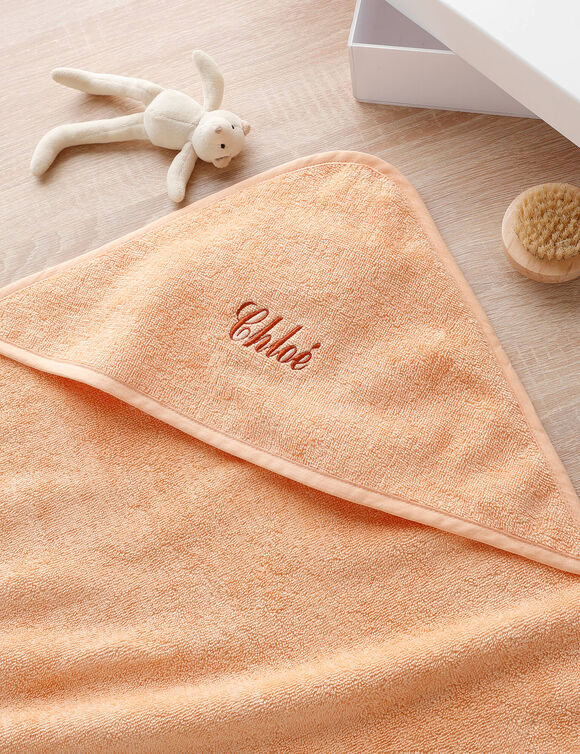 Cape de bain b&eacute;b&eacute; personnalisable (abricot)