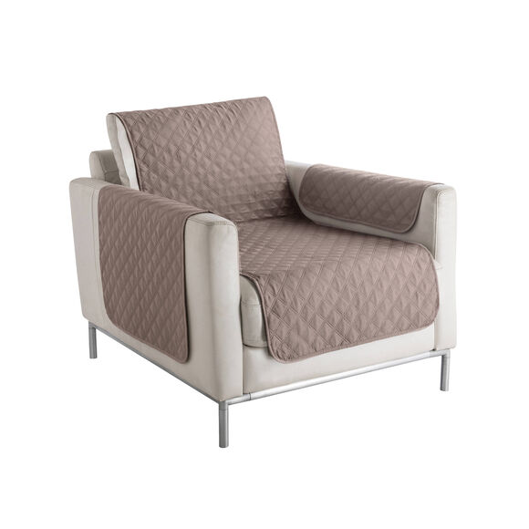 Protège-salon antiglisse microfibre matelassé (taupe)