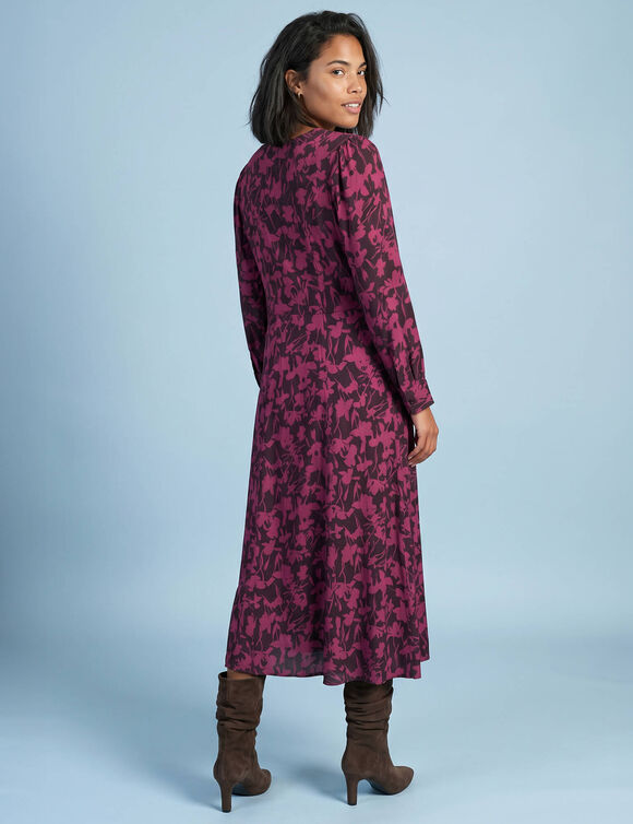 Robe longue boutonn&eacute;e en viscose imprim&eacute;e, Sp&eacute;cial Petites (violet)