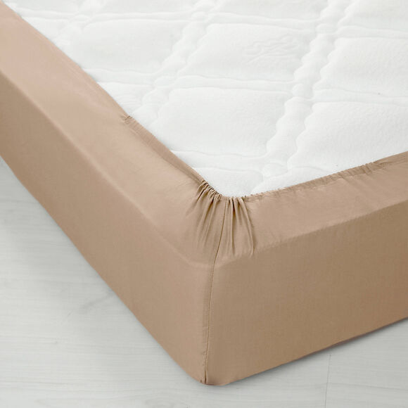 Linge de lit uni polyester-coton Colombine (grège)
