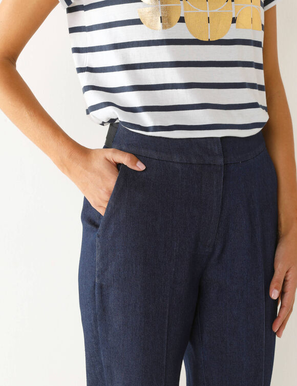 Pantalon 7/8ème coupe cigarette, jean (stone)