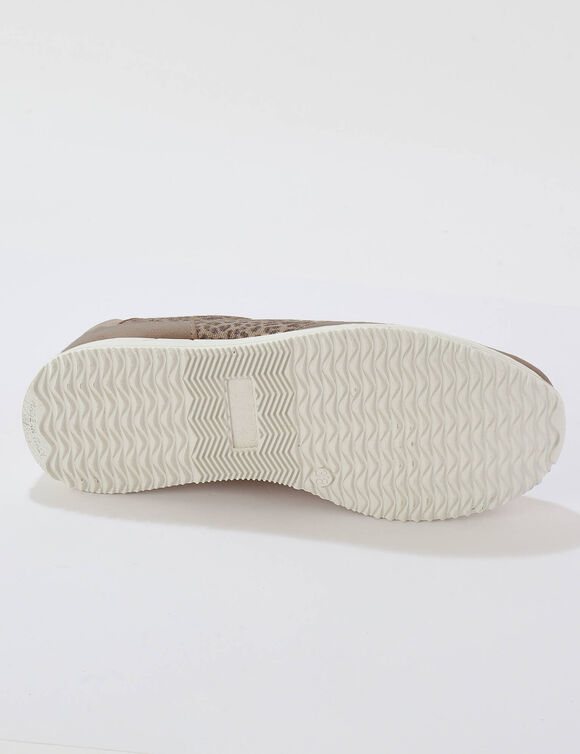 Baskets lacées spécial pieds sensibles en tissu extensible - irisé (sable)