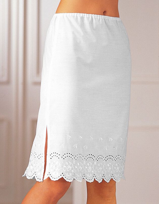 Jupon base broderie anglaise, blanc, hi-res