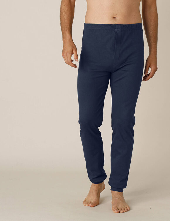 Cale&ccedil;on long coton - lot de 2 (marine)