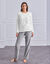 Pyjama in fleece met stippenprint, pluchetouch en lange mouwen (grijs)