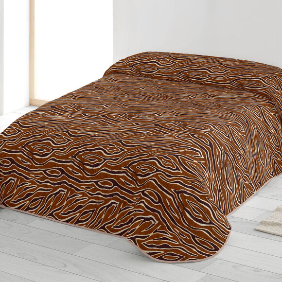 Couvre-lit matelassé imprimé Zebra (chocolat)