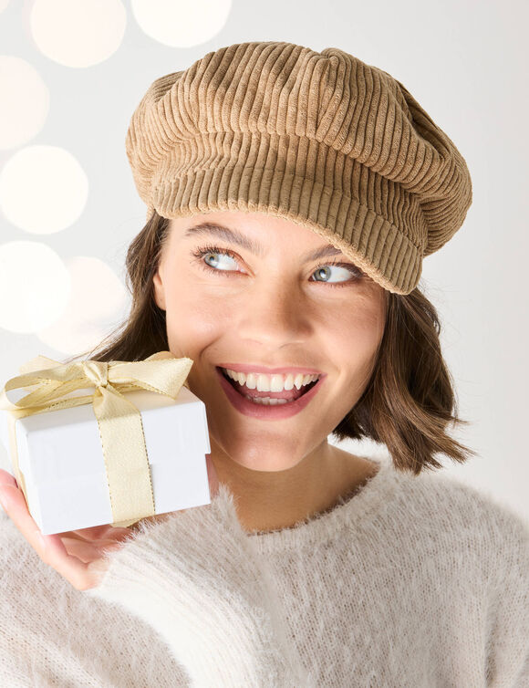 Casquette velours r&eacute;glable (beige)