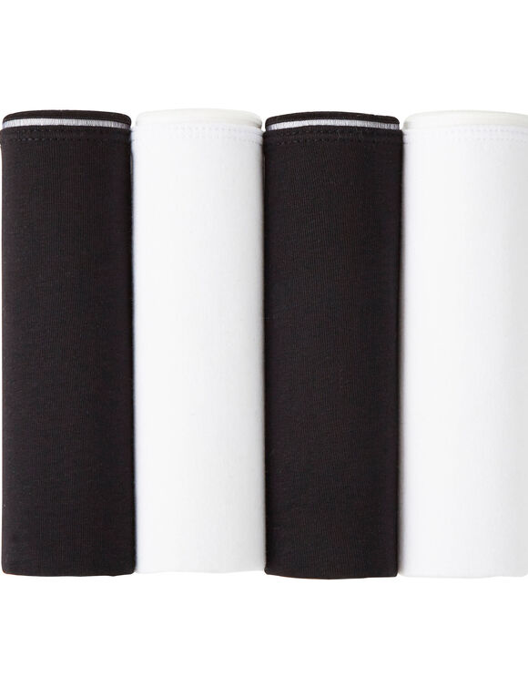 String coton invisible  &ndash; Lot de 4 (noir / blanc)