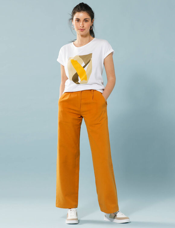Pantalon coupe large, Spécial Petites (curry)