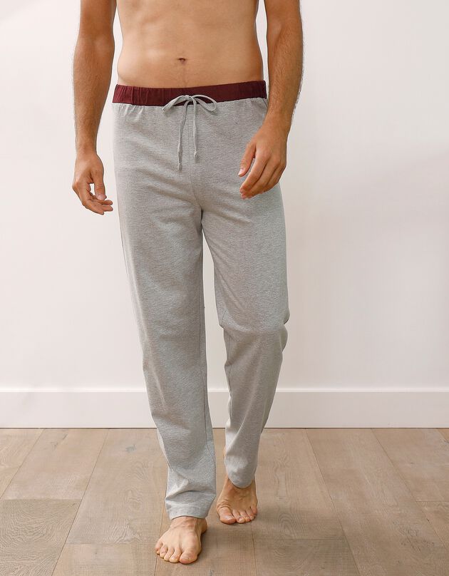 Pyjamabroek met rechte pijpen - set van 2 (grijs + bordeaux)
