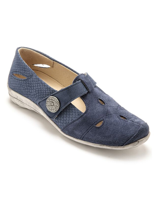 Salomés cuir extra souple grande largeur - marine (marine) Salomés cuir extra souple grande largeur - marine (marine)